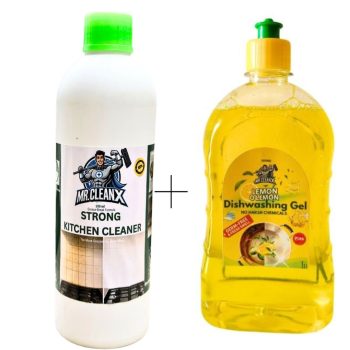 Mr.CleanX Kitchen cleaner + Dishwash gel combo