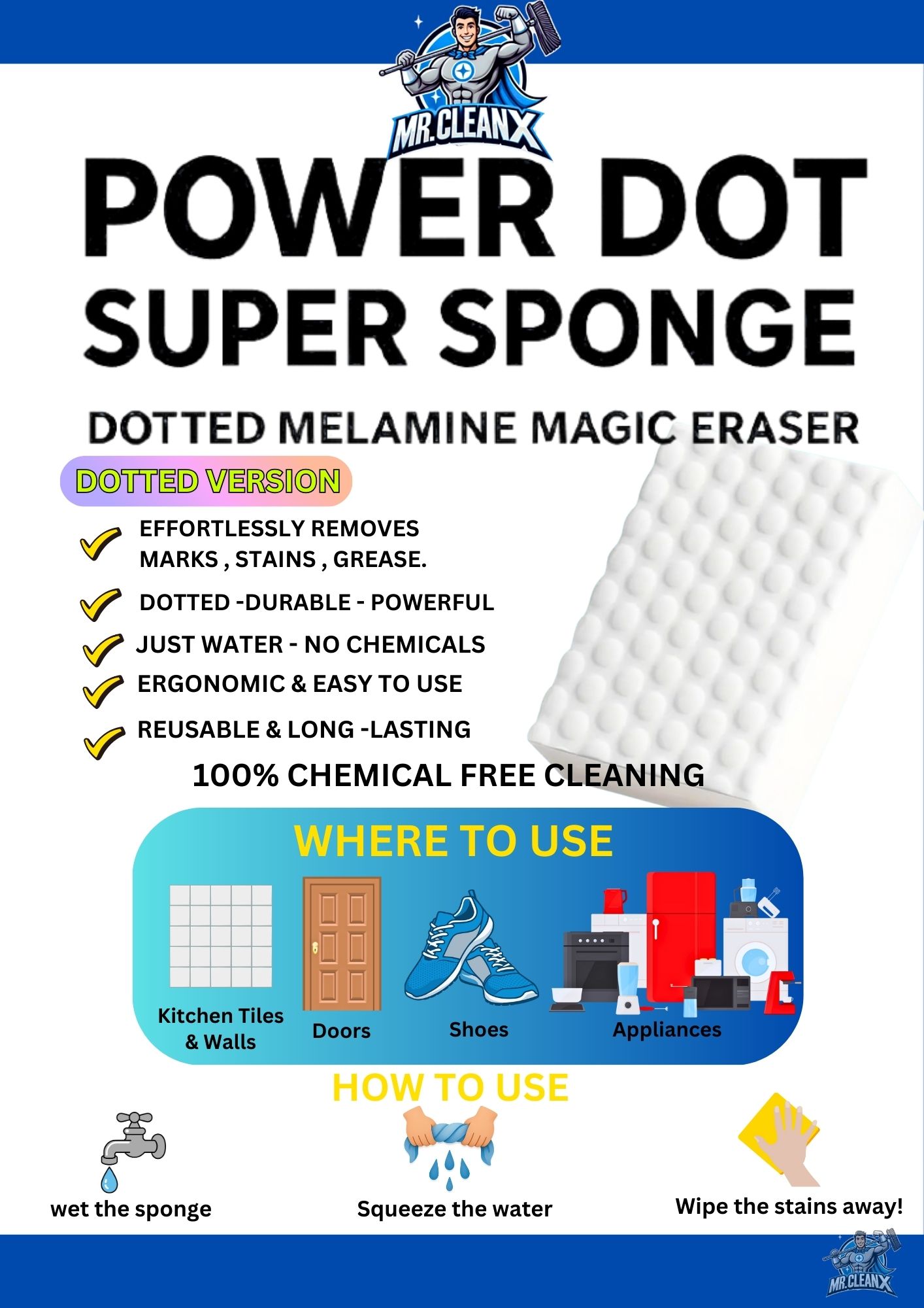 POWER DOT SUPER SPONGE -4X STRONGER - PACK OF 5 - Image 5