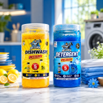 Instamix Mr. CleanX Home Cleaning Combo | 1kg Detergent +Dishwash Gel -10L | Tough on Stains & Grease | Fresh Fragrance