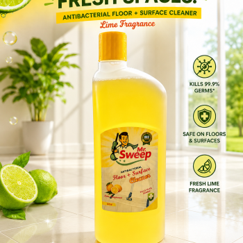 Mr. Sweep Floor Cleaner Liquid Lemon Fresh | Antibacterial Surface Cleaner for Tiles, Marble, Kitchen & Bathroom | Long Lasting Fragrance